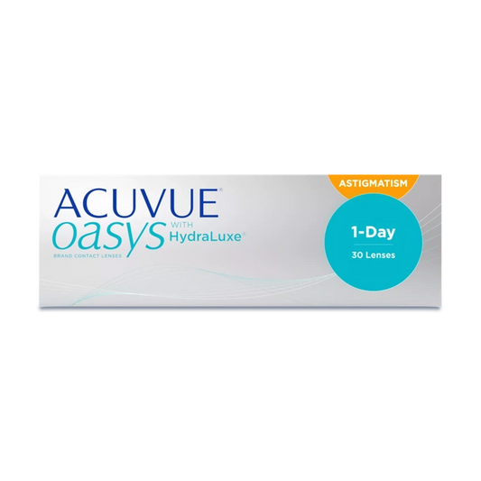 عدسات ACUVUE® OASYS 1-DAY المزودة بتقنية HydraLuxe® لعلاج الاستجماتيزم 